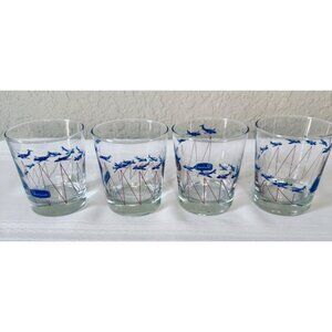 Vintage Beechcraft Aviation Rocks Whiskey Glasses - Libbey - Aviation - Set Of 4